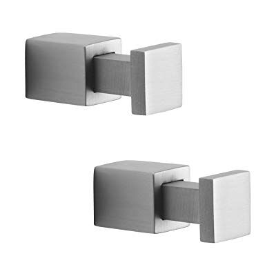 Tiger Lot de 2 Crochets carrés pour vêtements et Serviettes en Acier Inoxydable brossé 4,1 x 1,6 x 1,6 cm Tiger Lot de 2 Crochets carrés pour vêtements et Serviettes en Acier Inoxydable brossé 4,1 x 1,6 x 1,6 cm