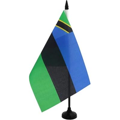AZ FLAG Drapeau de Table Zanzibar 21x14 cm Polyester 100D Socle Plastique Usage intérieur Drapeau de bureau du Gouvernement révolutionnaire de Zanzibar finition cousue et bords renforcés AZ FLAG Drapeau de Table Zanzibar 21x14 cm Polyester 100D Socle Plastique Usage intérieur Drapeau de bureau du Gouvernement révolutionnaire de Zanzibar finition cousue et bords renforcés