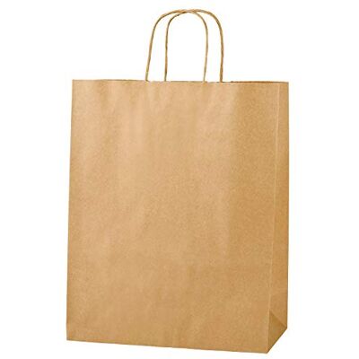 Thepaperbagstore 20 sacs kraft marron à anses 25 x 11 x 31 cm Papier kraft, anses torsadées et base plate pour cadeaux, boutiques, fêtes et emballages du quotidien Thepaperbagstore 20 sacs kraft marron à anses 25 x 11 x 31 cm Papier kraft, anses torsadées et base plate pour cadeaux, boutiques, fêtes et emballages du quotidien