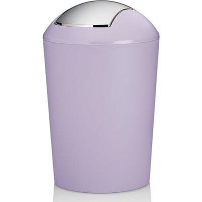 kela Marta Petite poubelle de salle de bain Avec couvercle basculant En plastique Violet pastel mat 1,7 l kela Marta Petite poubelle de salle de bain Avec couvercle basculant En plastique Violet pastel mat 1,7 l