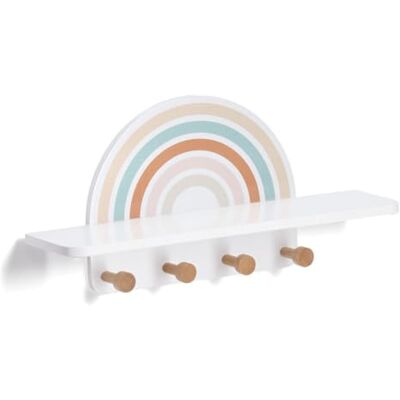 Zeller 13539 Rainbow Porte-manteau mural pour enfant en MDF/pin Env. 48 x 13 x 24 cm Zeller 13539 Rainbow Porte-manteau mural pour enfant en MDF/pin Env. 48 x 13 x 24 cm