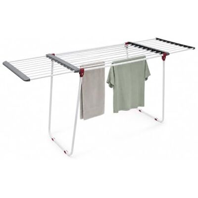 Relaxdays 10018866 Séchoir à linge sur pied rétractable pour usage intérieur extérieur étendoir à vêtements avec rallonges, blanc Relaxdays 10018866 Séchoir à linge sur pied rétractable pour usage intérieur extérieur étendoir à vêtements avec rallonges, blanc