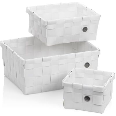 kela Set de corbeilles Neo en Plastique PP Blanc 3pcs kela Set de corbeilles Neo en Plastique PP Blanc 3pcs