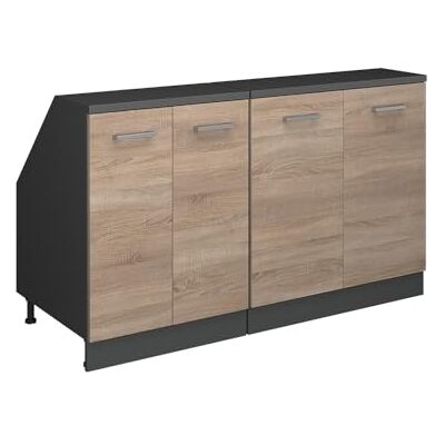 Vicco Ensembles de meuble de rangement sous pente Rion, Sonoma/Anthracite L140 x P60 cm , Lot de 2, gain de place pour les pièces mansardées Vicco Ensembles de meuble de rangement sous pente Rion, Sonoma/Anthracite L140 x P60 cm , Lot de 2, gain de place pour les pièces mansardées