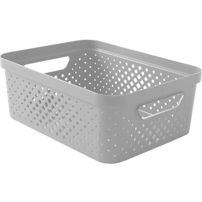 Sundis Pixel, panier de rangement 10l, en plastique blanc recyclé, empilable, idéal pour la salle de bain, la chambre, la décoration ou le bureau Sundis Pixel, panier de rangement 10l, en plastique blanc recyclé, empilable, idéal pour la salle de bain, la chambre, la décoration ou le bureau