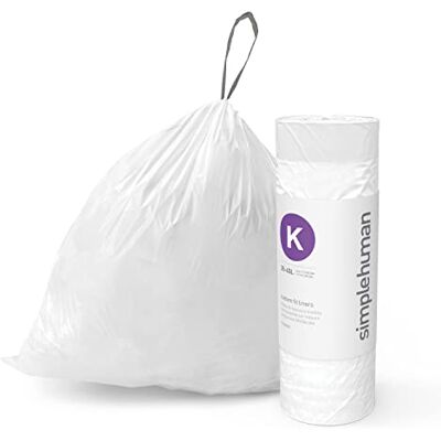 simplehuman CW0412 Code K Lot de 8 rouleaux de sacs poubelle en plastique blanc (8 rouleaux de 30, total de 240 sacs) simplehuman CW0412 Code K Lot de 8 rouleaux de sacs poubelle en plastique blanc (8 rouleaux de 30, total de 240 sacs)