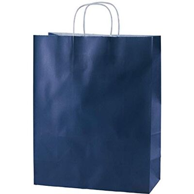 Thepaperbagstore 50 sacs papier bleus à anses 25 x 11 x 31 cm Papier kraft 100 gsm, anses torsadées et base plate pour cadeaux, boutiques, fêtes et événements Thepaperbagstore 50 sacs papier bleus à anses 25 x 11 x 31 cm Papier kraft 100 gsm, anses torsadées et base plate pour cadeaux, boutiques, fêtes et événements