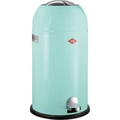 WESCO Poubelle Kickmaster de couleur vert menthe, tôle d'acier revêtue par pulvérisation, amortisseur intégré, volume de 33 litres, grande ouverture WESCO Poubelle Kickmaster de couleur vert menthe, tôle d'acier revêtue par pulvérisation, amortisseur intégré, volume de 33 litres, grande ouverture