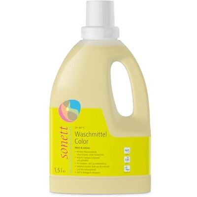 Sonett Lessive liquide pour linge de couleur Parfum menthe/citron 1,5 l Sonett Lessive liquide pour linge de couleur Parfum menthe/citron 1,5 l