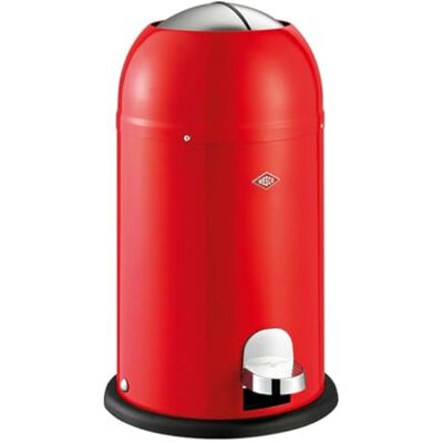 WESCO Kickmaster Junior Poubelle de couleur rouge, tôle d'acier revêtue par pulvérisation, amortisseur intégré, volume 12 litres, insert en plastique, clapet d'insertion WESCO Kickmaster Junior Poubelle de couleur rouge, tôle d'acier revêtue par pulvérisation, amortisseur intégré, volume 12 litres, insert en plastique, clapet d'insertion