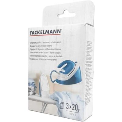 Fackelmann 128750 Détartrant fer à repasser, Poudre détartrant, Détartrant, Acide citrique, Blanc, 3 x 20 g Fackelmann 128750 Détartrant fer à repasser, Poudre détartrant, Détartrant, Acide citrique, Blanc, 3 x 20 g