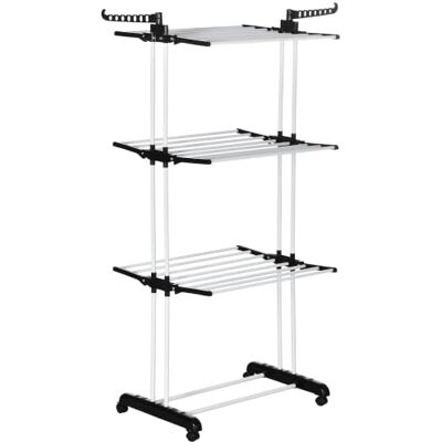HOMCOM Séchoir à Linge Étendoir Pliable 3 Niveaux 73 x 64 x 177 cm Noir opvouwbare droogtoren, opvouwbaar verticaal droogrek HOMCOM Séchoir à Linge Étendoir Pliable 3 Niveaux 73 x 64 x 177 cm Noir opvouwbare droogtoren, opvouwbaar verticaal droogrek