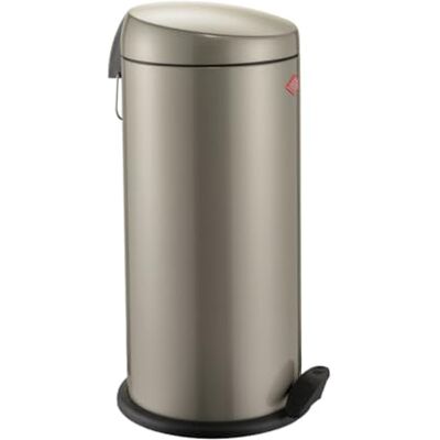 WESCO Poubelle à pédale classique Capboy Maxi de couleur argent neuf, tôle d'acier revêtue par pulvérisation, insert en métal de 22 litres de volume, pied en plastique WESCO Poubelle à pédale classique Capboy Maxi de couleur argent neuf, tôle d'acier revêtue par pulvérisation, insert en métal de 22 litres de volume, pied en plastique