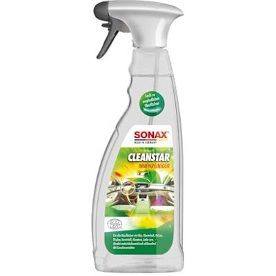 SONAX Clean Star Ecocert (750 ML) Nettoyant habitacle doux, multi-surfaces, sans traces, anti-odeurs, pour verre, cuir, alcantara, plastique. SONAX Clean Star Ecocert (750 ML) Nettoyant habitacle doux, multi-surfaces, sans traces, anti-odeurs, pour verre, cuir, alcantara, plastique.