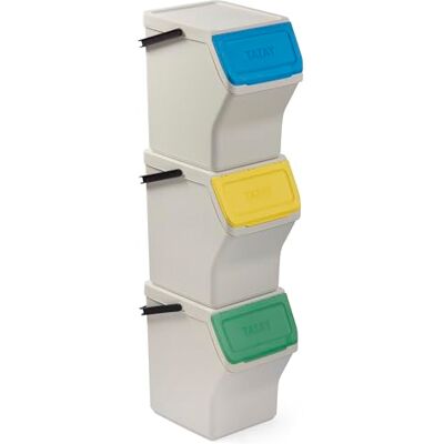TATAY Poubelles de Recyclage Easy Waste 20 L, Set de 3, Capacité de 20 L Poubelles de Recyclage Easy Waste Set 3 Pièces Set de 3 Dimensions 35 x 27 x 36cm Finition de Couleur, Blanc TATAY Poubelles de Recyclage Easy Waste 20 L, Set de 3, Capacité de 20 L Poubelles de Recyclage Easy Waste Set 3 Pièces Set de 3 Dimensions 35 x 27 x 36cm Finition de Couleur, Blanc