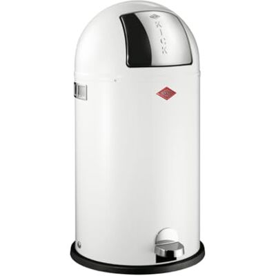 WESCO Poubelle à pédale Kickboy de couleur blanche, tôle d'acier revêtue par pulvérisation, volume de 40 litres, rabat en acier inoxydable, pédale en plastique chromé WESCO Poubelle à pédale Kickboy de couleur blanche, tôle d'acier revêtue par pulvérisation, volume de 40 litres, rabat en acier inoxydable, pédale en plastique chromé