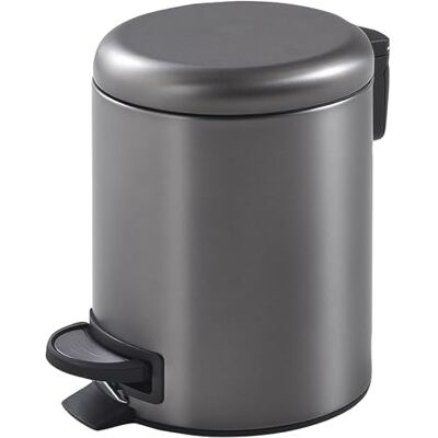 Gedy Potty Poubelle - Acier inoxydable, Gun Metal, 5L - Poubelle salle de bain Gedy Potty Poubelle - Acier inoxydable, Gun Metal, 5L - Poubelle salle de bain
