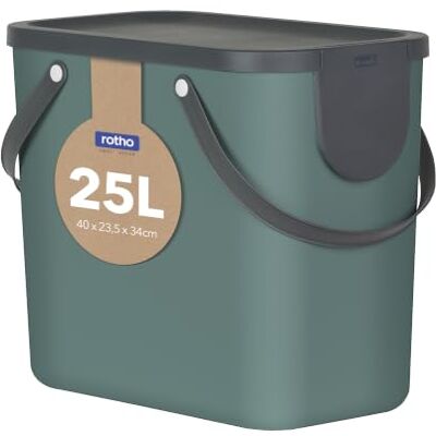 Rotho Albula Système de séparation des déchets 25l pour la cuisine, Plastique (PP) sans BPA, vertfoncé/anthracite, 25l (40.0 x 23.5 x 34.0 cm) Rotho Albula Système de séparation des déchets 25l pour la cuisine, Plastique (PP) sans BPA, vertfoncé/anthracite, 25l (40.0 x 23.5 x 34.0 cm)