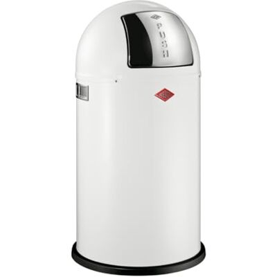WESCO Poubelle Pushboy de couleur blanche, tôle d'acier revêtue par pulvérisation, volume de 50 l, grand rabat en acier inoxydable, bac intérieur amovible WESCO Poubelle Pushboy de couleur blanche, tôle d'acier revêtue par pulvérisation, volume de 50 l, grand rabat en acier inoxydable, bac intérieur amovible