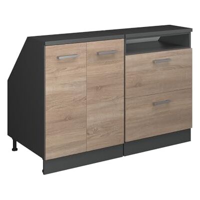 Vicco Ensembles de meuble de rangement sous pente Rion, Sonoma/Anthracite L120 x P60 cm , Lot de 2, gain de place pour les pièces mansardées Vicco Ensembles de meuble de rangement sous pente Rion, Sonoma/Anthracite L120 x P60 cm , Lot de 2, gain de place pour les pièces mansardées