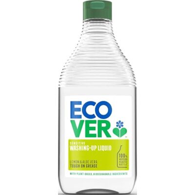 Ecover Liquide vaisselle, savon vaisselle, résistant à la graisse et à la crasse, parfum frais de citron et d'aloès, 1 x 450 ml Ecover Liquide vaisselle, savon vaisselle, résistant à la graisse et à la crasse, parfum frais de citron et d'aloès, 1 x 450 ml