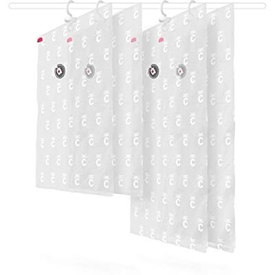 Compactor Lot de 2 sacs de Rangement sous vide Suspendus gain de Place, 1 Taille Longue, 1 Taille Extra Longue, Série Espace Plus, Transparent Compactor Lot de 2 sacs de Rangement sous vide Suspendus gain de Place, 1 Taille Longue, 1 Taille Extra Longue, Série Espace Plus, Transparent