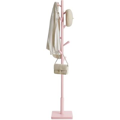 VASAGLE Porte-Manteau sur Pied en Bois, 8 Crochets, 30 x 30 x 173 cm Hauteur Réglable, Base Carrée, pour Entrée, Chambre, Bureau, Rose, Collection ANDI RCR010R01 VASAGLE Porte-Manteau sur Pied en Bois, 8 Crochets, 30 x 30 x 173 cm Hauteur Réglable, Base Carrée, pour Entrée, Chambre, Bureau, Rose, Collection ANDI RCR010R01