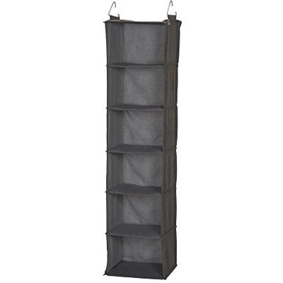 Household Essentials Rangement 6 étagères à suspendre pour placard, gris lin Household Essentials Rangement 6 étagères à suspendre pour placard, gris lin