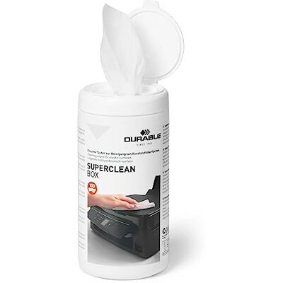 Durable 570802 Superclean Box Lingette Pré-Imprégnée Multi-Surfaces Boîte Distributrice Rechargeable de 100 Durable 570802 Superclean Box Lingette Pré-Imprégnée Multi-Surfaces Boîte Distributrice Rechargeable de 100
