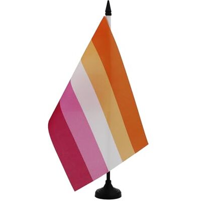 AZ FLAG Drapeau de Table Lesbien 5 bandes 21x14 cm Socle Plastique Usage intérieur Drapeau de bureau LGBT fierté lesbienne finition cousue et bords renforcés polyester 100D AZ FLAG Drapeau de Table Lesbien 5 bandes 21x14 cm Socle Plastique Usage intérieur Drapeau de bureau LGBT fierté lesbienne finition cousue et bords renforcés polyester 100D