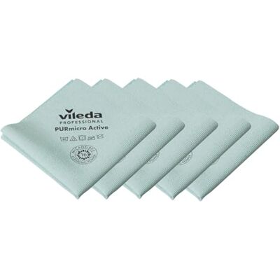 Vileda Professional Purmicro Active Lot de 5 chiffons verts Vileda Professional Purmicro Active Lot de 5 chiffons verts