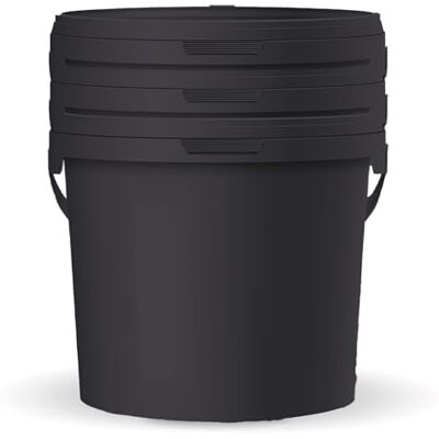 POSH Lot de 3 Seaux avec Couvercle 3 L, Noirs Qualité Alimentaire Anti-fuite, Inodore, Robuste et Hermétique, avec Anse POSH Lot de 3 Seaux avec Couvercle 3 L, Noirs Qualité Alimentaire Anti-fuite, Inodore, Robuste et Hermétique, avec Anse