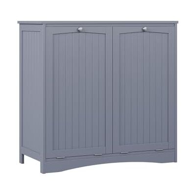 Vicco Armoire de salle de bain "Bianco", Gris, 83x80cm avec 2 paniers à linge, pour le tri et le rangement du linge dans la salle de bain Vicco Armoire de salle de bain "Bianco", Gris, 83x80cm avec 2 paniers à linge, pour le tri et le rangement du linge dans la salle de bain