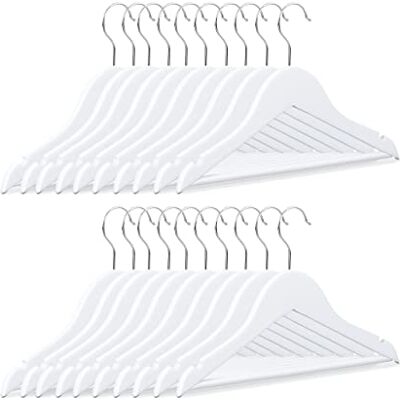 Relaxdays Cintres enfants bois set de 20 cintres bois crochet pivotant 360° bébé enfant HxlxP: 18 x 30,5 x 0,5 cm, blanc Relaxdays Cintres enfants bois set de 20 cintres bois crochet pivotant 360° bébé enfant HxlxP: 18 x 30,5 x 0,5 cm, blanc