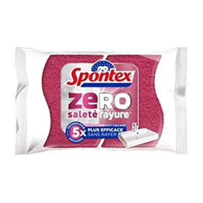 Spontex Eponge Zéro Salle de bain 2 éponges 5x fois plus efficaces sans rayer Anti-calcaires Spontex Eponge Zéro Salle de bain 2 éponges 5x fois plus efficaces sans rayer Anti-calcaires
