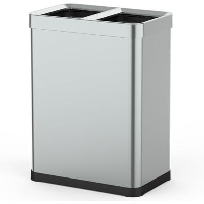 KITCHEN MOVE Poubelle de tri 2 x 30L en acier inoxydable TALLIN Open Top sans couvercle, design moderne pour bureau, cuisine, hôtel ou restaurant KITCHEN MOVE Poubelle de tri 2 x 30L en acier inoxydable TALLIN Open Top sans couvercle, design moderne pour bureau, cuisine, hôtel ou restaurant