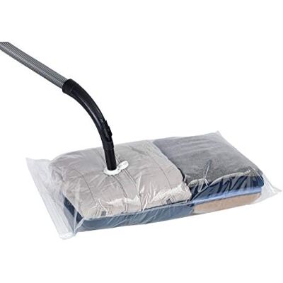 WENKO Système de Rangement Vacuum Set de 2 Set de 2, jusqu'à 75% d'économie d'espace Transparent WENKO Système de Rangement Vacuum Set de 2 Set de 2, jusqu'à 75% d'économie d'espace Transparent