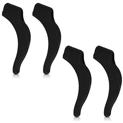 kwmobile Crochets d'oreille lunettes Set 4x crochet d'oreille XL antidérapant en silicone Sangle pour lunettes noir kwmobile Crochets d'oreille lunettes Set 4x crochet d'oreille XL antidérapant en silicone Sangle pour lunettes noir