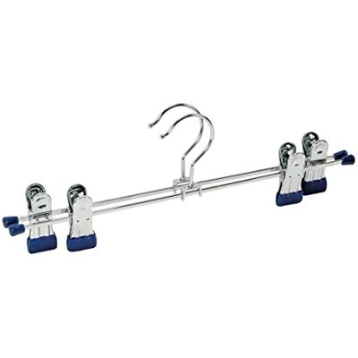 WENKO Snap Agrafe Cintre 2-Pièces Set, 30 cm Longueur, Argent/Bleu WENKO Snap Agrafe Cintre 2-Pièces Set, 30 cm Longueur, Argent/Bleu