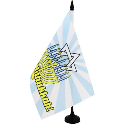 AZ FLAG Drapeau de Table Happy Hanukkah Bleu ciel 21x14 cm Socle Plastique Usage intérieur Drapeau de bureau juif finition cousue et bords renforcés avec mât en plastique et socle en plastique AZ FLAG Drapeau de Table Happy Hanukkah Bleu ciel 21x14 cm Socle Plastique Usage intérieur Drapeau de bureau juif finition cousue et bords renforcés avec mât en plastique et socle en plastique