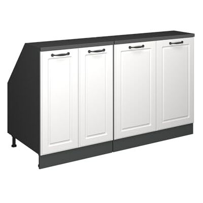 Vicco Ensemble de meuble sous pente Rion Blanc campagne/Anthracite L140 x P60 cm , Lot de 2, gain de place pour les pièces mansardées Vicco Ensemble de meuble sous pente Rion Blanc campagne/Anthracite L140 x P60 cm , Lot de 2, gain de place pour les pièces mansardées