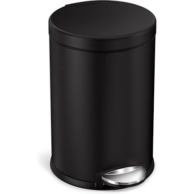 simplehuman Poubelle ronde de salle de bain 4,5 litres, noir mat simplehuman Poubelle ronde de salle de bain 4,5 litres, noir mat