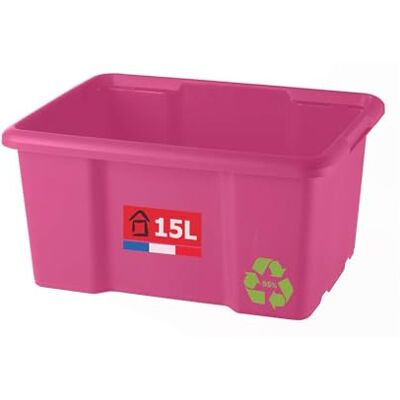 Sundis Bac, Plastique, Rose, 15 L En plastique recyclé, idéal pour l'atelier, le bricolage ou le transport Sundis Bac, Plastique, Rose, 15 L En plastique recyclé, idéal pour l'atelier, le bricolage ou le transport