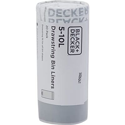 Black+Decker - 60909 - 5-10 L - Blanc - Sacs poubelle Black+Decker - 60909 - 5-10 L - Blanc - Sacs poubelle