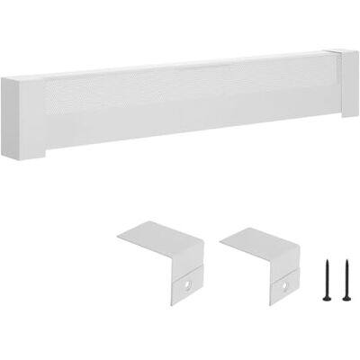 VEVOR Cache pour Plinthe Chauffante, Série Basic, Couvercle pour Chauffage Électrique Standard, 1,2 m, Ventilation et Chaleur Efficaces, Cache de Remplacement en Acier pour Chambre à Coucher, Blanc VEVOR Cache pour Plinthe Chauffante, Série Basic, Couvercle pour Chauffage Électrique Standard, 1,2 m, Ventilation et Chaleur Efficaces, Cache de Remplacement en Acier pour Chambre à Coucher, Blanc