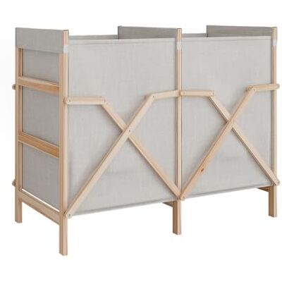 Vicco Meuble de salle de bain pour buanderie "Bruno", Beige, 80x64cm Avec 2 sacs à linge · Structure ouverte · Facilement accessible · Forme peu encombrante · Linge rapidement rangé Vicco Meuble de salle de bain pour buanderie "Bruno", Beige, 80x64cm Avec 2 sacs à linge · Structure ouverte · Facilement accessible · Forme peu encombrante · Linge rapidement rangé