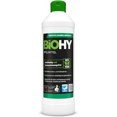 BIOHY Afwasmiddel (500ml Fles) Vrij van schadelijke chemicaliën & biologisch afbreekbaar Glans & vetoplossende formule Geschikt voor industrie en huishouden (Spülmittel) BIOHY Afwasmiddel (500ml Fles) Vrij van schadelijke chemicaliën & biologisch afbreekbaar Glans & vetoplossende formule Geschikt voor industrie en huishouden (Spülmittel)