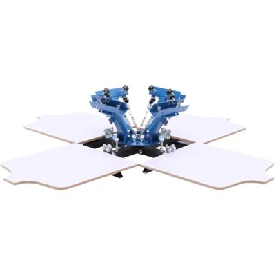 VEVOR Presse de Sérigraphie 4 Couleurs 4 Stations 540x450 mm Rotative 360° Machine Manuelle en Acier au Carbone avec Revêtement par Poudrage, pour T-Shirts, Sacs, Usage Domestique et Professionnel VEVOR Presse de Sérigraphie 4 Couleurs 4 Stations 540x450 mm Rotative 360° Machine Manuelle en Acier au Carbone avec Revêtement par Poudrage, pour T-Shirts, Sacs, Usage Domestique et Professionnel