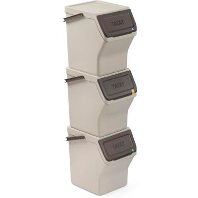 TATAY Poubelles de Recyclage Easy Waste 20 L, Set de 3, Capacité de 20 L Poubelles de Recyclage Easy Waste Set 3 Pièces Set de 3 Dimensions 35 x 27 x 36cm Finition de Couleur, Ecohome TATAY Poubelles de Recyclage Easy Waste 20 L, Set de 3, Capacité de 20 L Poubelles de Recyclage Easy Waste Set 3 Pièces Set de 3 Dimensions 35 x 27 x 36cm Finition de Couleur, Ecohome