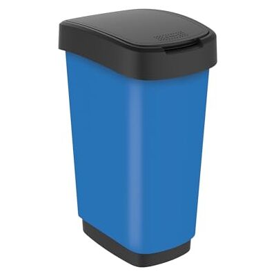 Rotho Twist Poubelle 50l avec couvercle, bleu, 50l (40.1 x 29.8 x 60.2 cm) Rotho Twist Poubelle 50l avec couvercle, bleu, 50l (40.1 x 29.8 x 60.2 cm)
